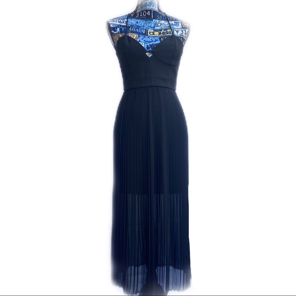 NICHOLAS Black Pleated Dress Spaghetti Cami V Neck - Picture 4 of 8